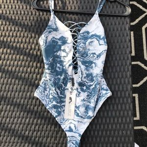NEW w tags, & sanitary slip Tie-dye one piece